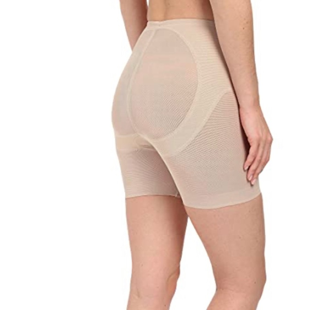 Miraclesuit Shapewear Women's Sheer Derriere Lift Boyshorts Nude Body Shaper M